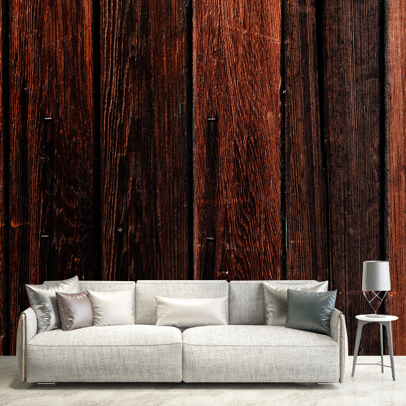 Industrial Style Wood Grain Mural Decorative Mildew Resistant Wall Covering