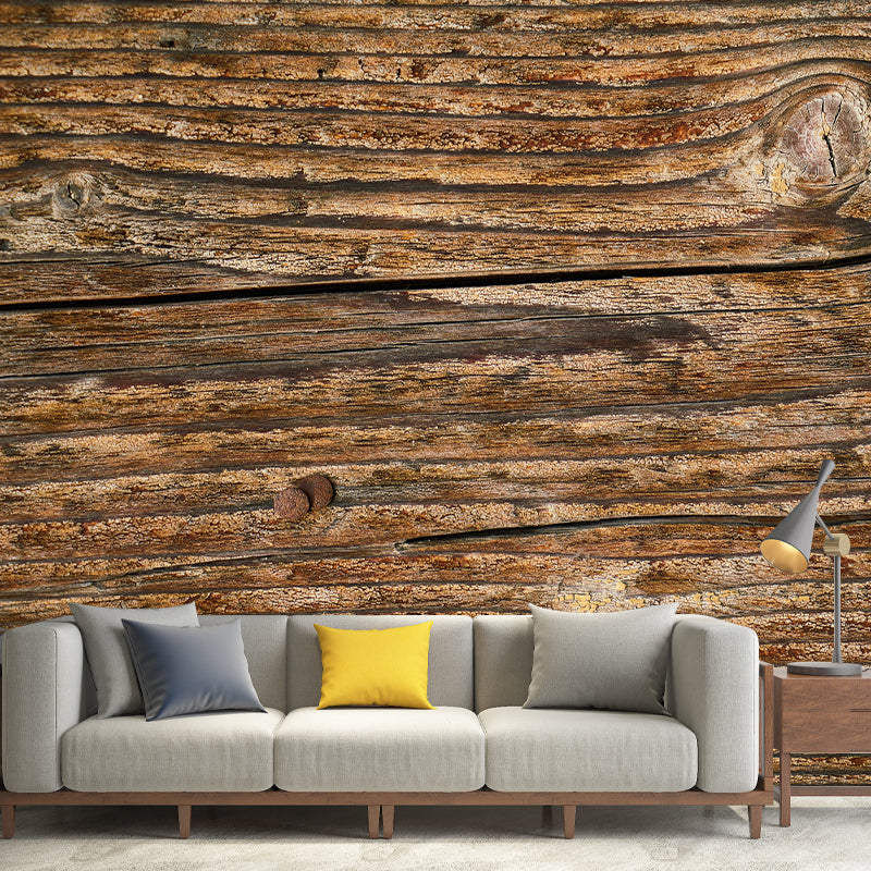 Industrial Style Wood Grain Mural Wallpaper Decorative Mildew Resistant Home Decor