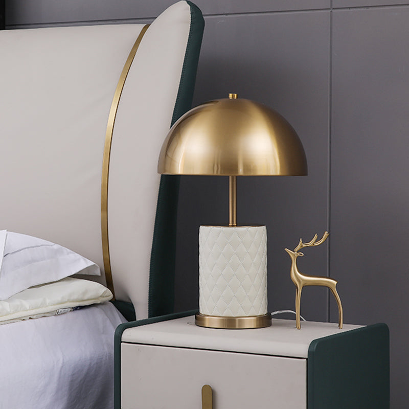 Metal Bowl Night Table Lighting Post-Modern 1 Head Brass Nightstand Light for Bedroom