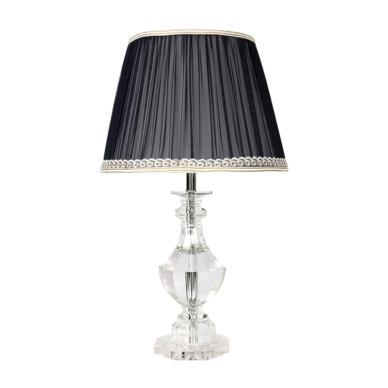 1 lampada da letto in lampadina lampada da comodino semplicità illuminazione da tavolo notturno con tonalità in tessuto conico