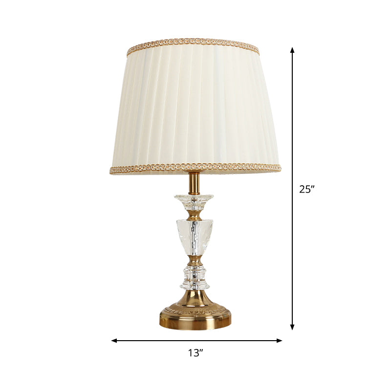 1 Bulb Bedroom Table Light Simple Gold Night Lighting with Urn-Shaped Crystal Base