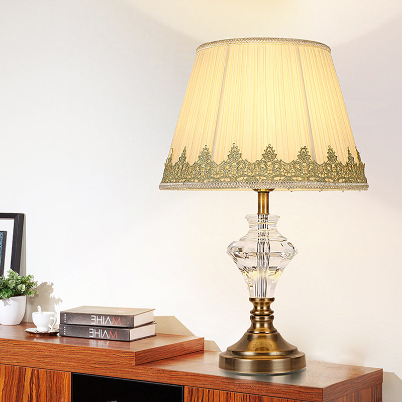 Lampada da comodino curvo contemporaneo cristallo tagliato a mano 1 lampadina leggera in beige