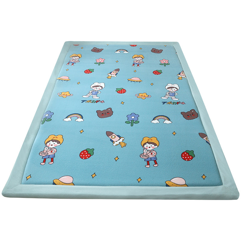 Tapis de couleur pure bleu Polyester Area Tapis Tapis de support sans glissement pour salon