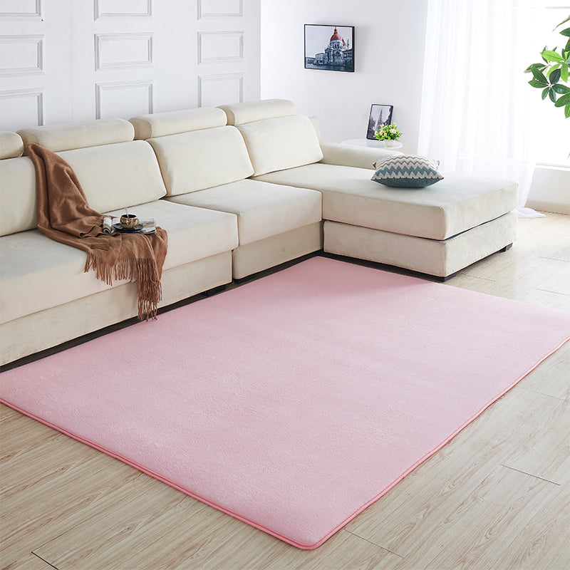 Tapis moderne rose moderne couleur polyester tapis résistant à la tache de taches pour la décoration intérieure