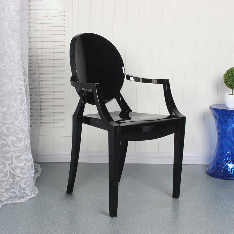 Contemporary Style Kitchen Dining Chairs Plastic Dining Arm Side Chairs