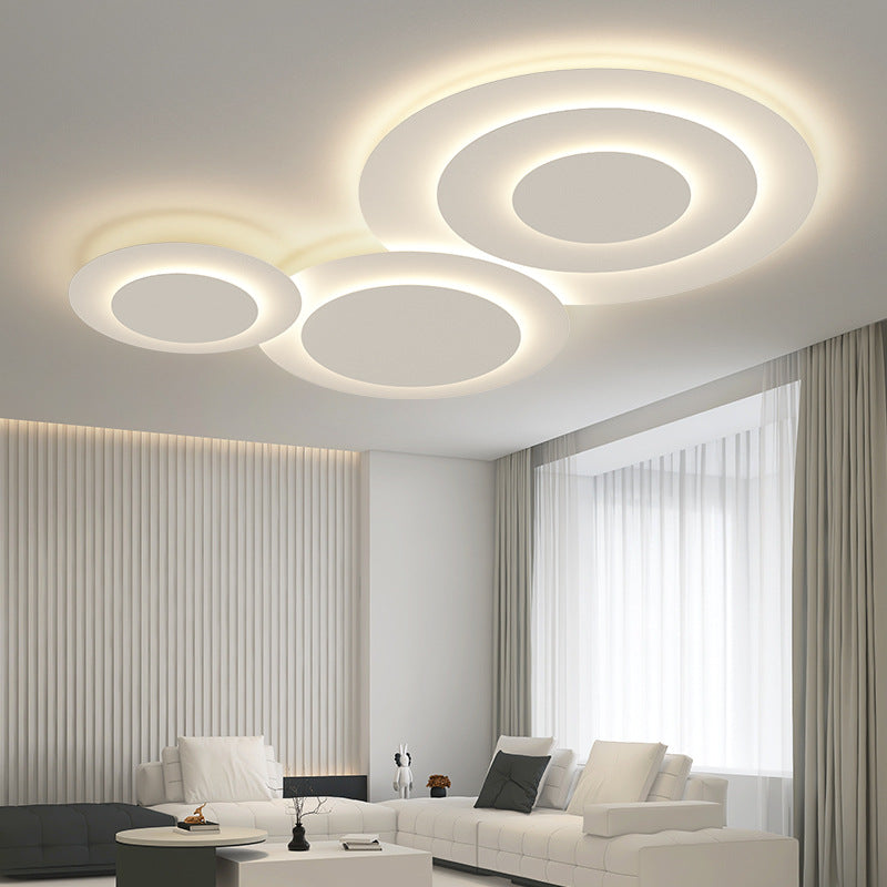 Circular Shape LED Ceiling Lamp Modern Acrylic 3 Lights Flush Mount for Bedroom