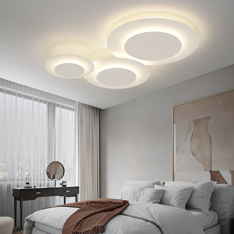 Circular Shape LED Ceiling Lamp Modern Acrylic 3 Lights Flush Mount for Bedroom