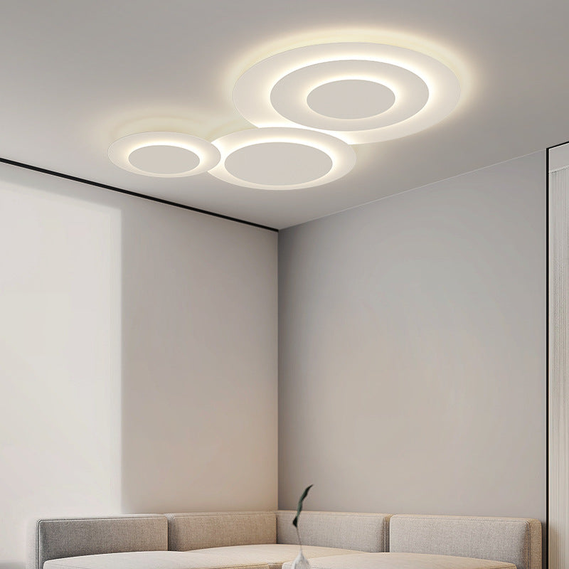 Circular Shape LED Ceiling Lamp Modern Acrylic 3 Lights Flush Mount for Bedroom