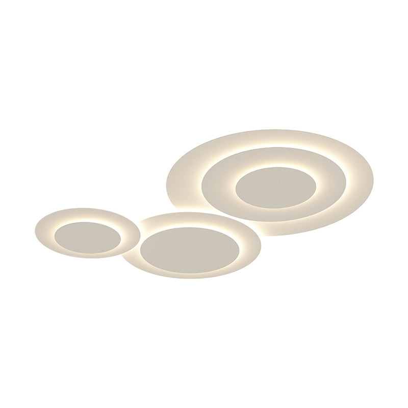 Circular Shape LED Ceiling Lamp Modern Acrylic 3 Lights Flush Mount for Bedroom