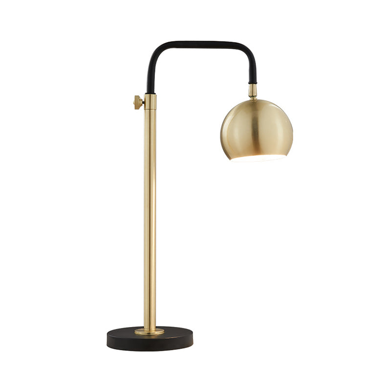 Metal Dome Shape Nightstand Lighting Modernism 1 Bulb Gold Night Table Lamp for Living Room