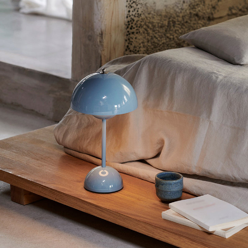 Modern Style Dome Night Table Lamp Metal One Light Nightstand Lamp