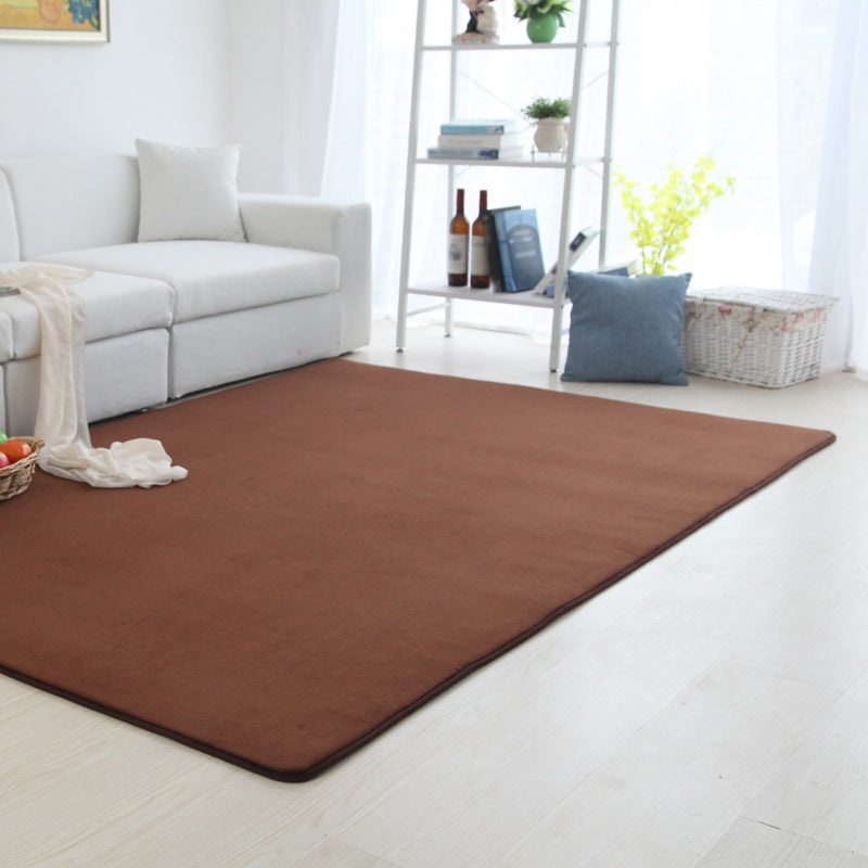 Minimalist Area Rug Modern Plain Carpet Polyester Washable Thickened Area Carpet for Living Room