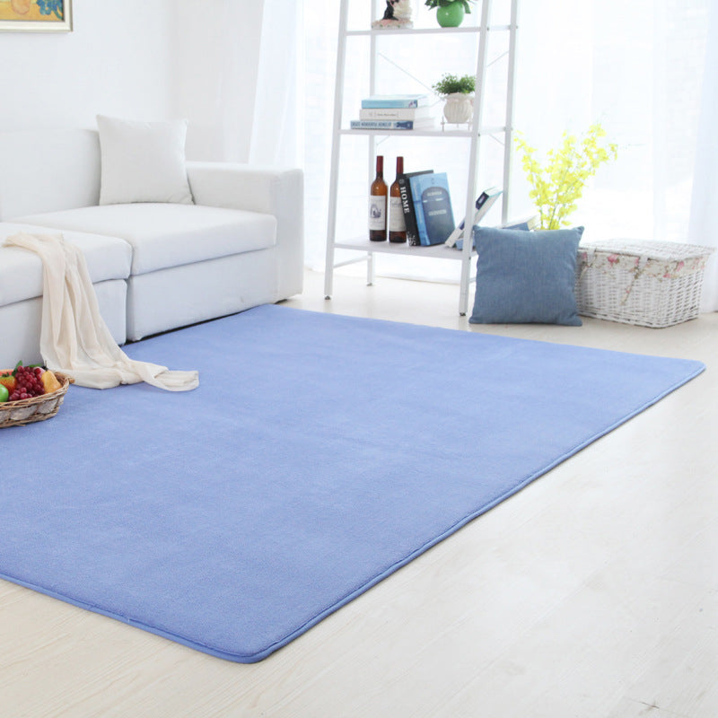 Minimalist Area Rug Modern Plain Carpet Polyester Washable Thickened Area Carpet for Living Room