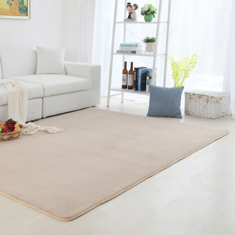 Minimalist Area Rug Modern Plain Carpet Polyester Washable Thickened Area Carpet for Living Room