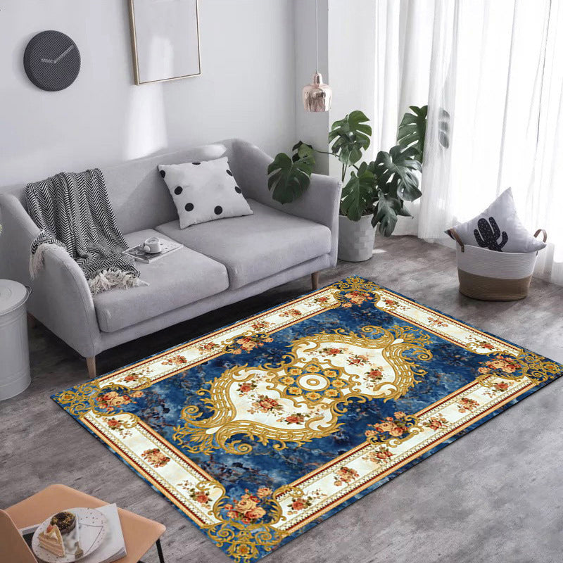 Tapis de salon antique Médaillon Imprimé Polyester Area Tapis Easy Care Tapis