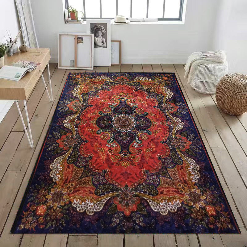 Alfombra tradicional de la zona tradicional de la alfombra del medallón alfombra poliéster alfombra resistente a las manchas para la decoración del hogar