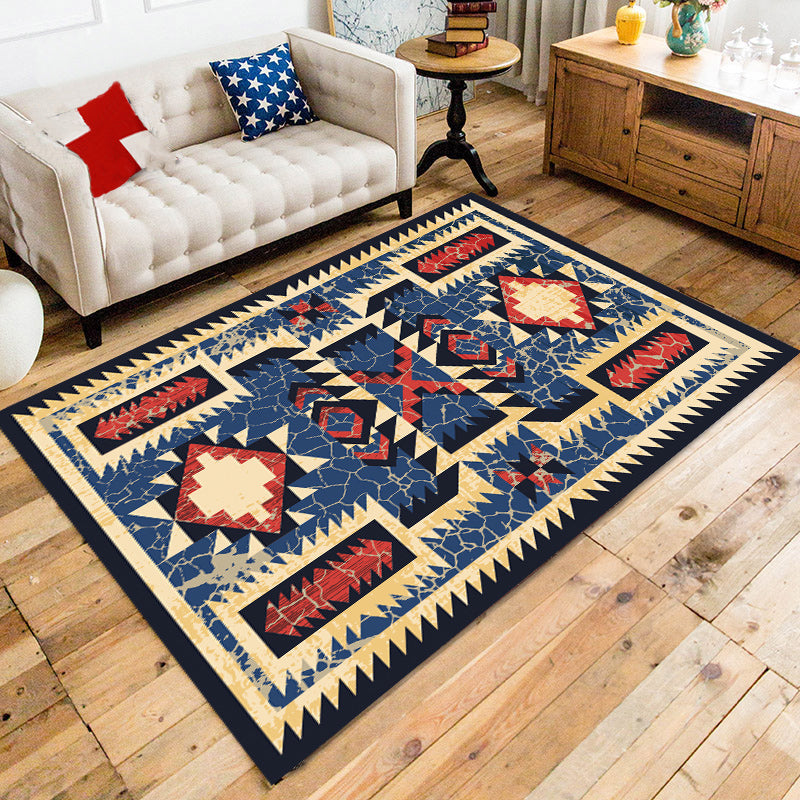 Traditionned Americana Print Area Carpet Polyester Area Rapis anti-glip Tapis de soins faciles pour la décoration intérieure