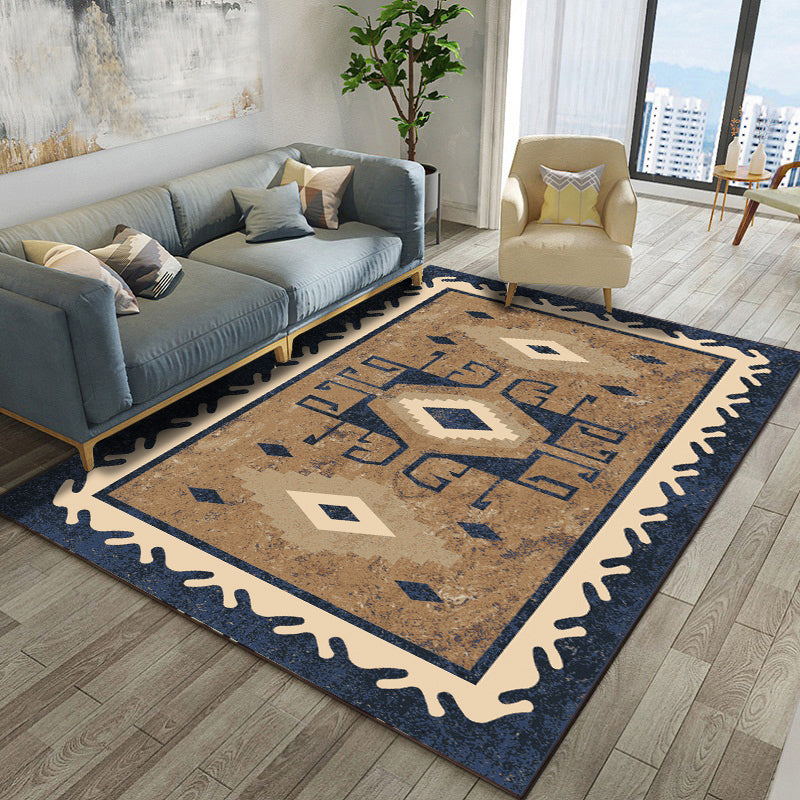 Traditional Americana Print Area Carpet Polyester Area Rug Anti-Slip Easy Care Rug for Home Decor