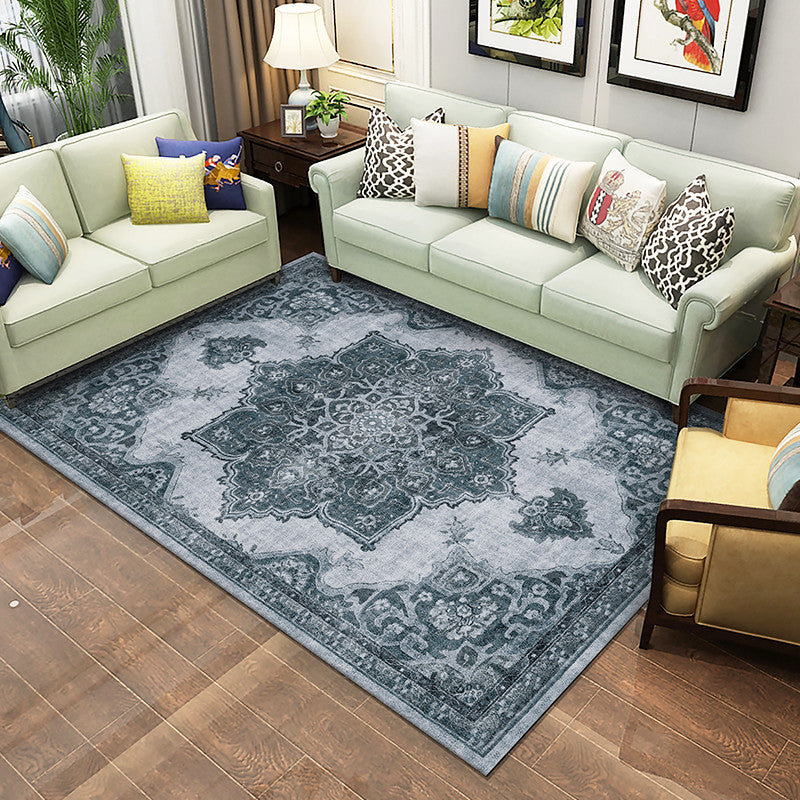 Traditional Americana Print Area Carpet Polyester Area Rug Anti-Slip Easy Care Rug for Home Decor