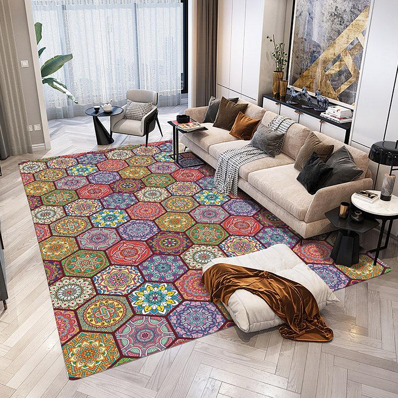 Traditionned Americana Print Area Carpet Polyester Area Rapis anti-glip Tapis de soins faciles pour la décoration intérieure