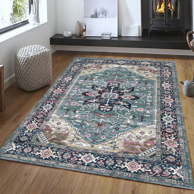 Chique medaillonpatroon Rug Gray Antique Area tapijt Non-slip achtergrondgebied Tapijt voor salon