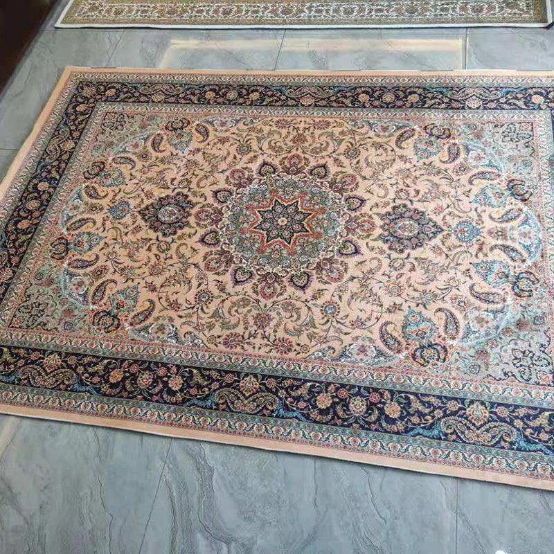 Brown Wohnzimmer Teppich traditioneller Polyesterbereich Teppich Anti-Rutsch-Schlupf Easy Care Teppich