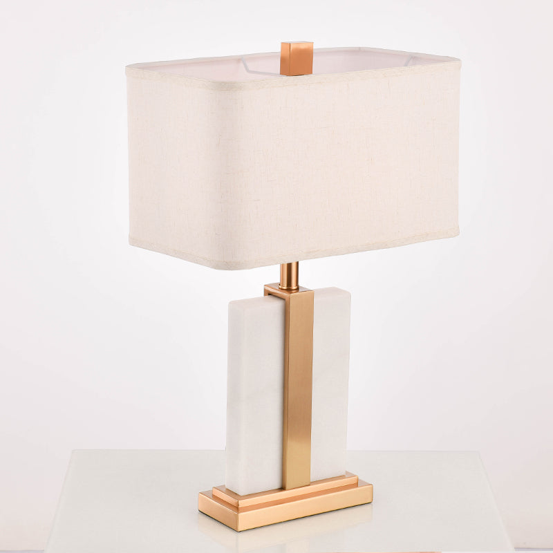 Nordic Modern Table Lamp 1-Light Rectangular Metal Table Light for Bedroom