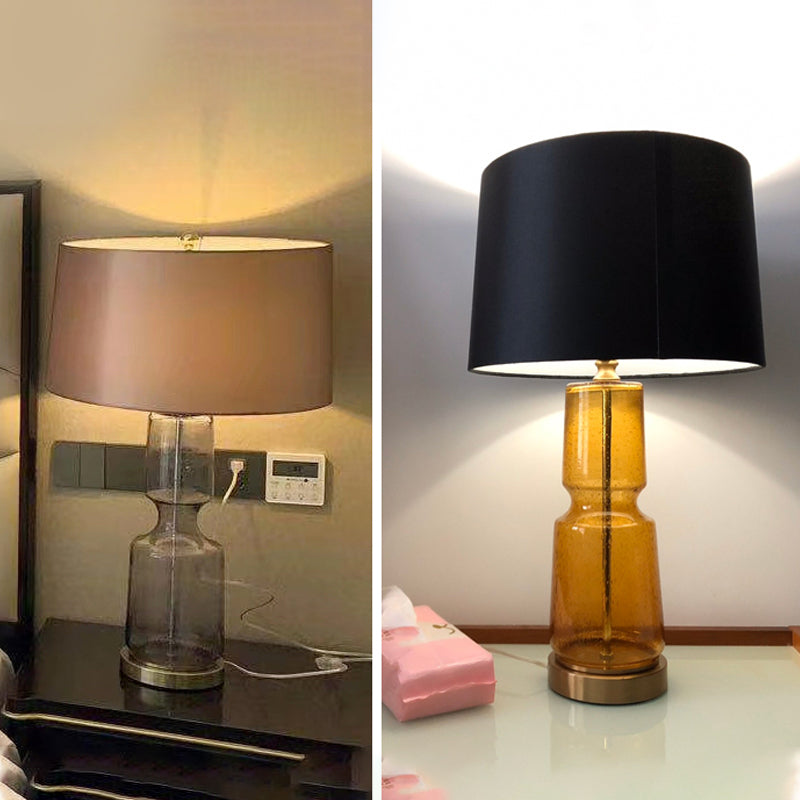 Cylinder 1-Light Table Light Postmodern Glass Table Lamp for Living Room