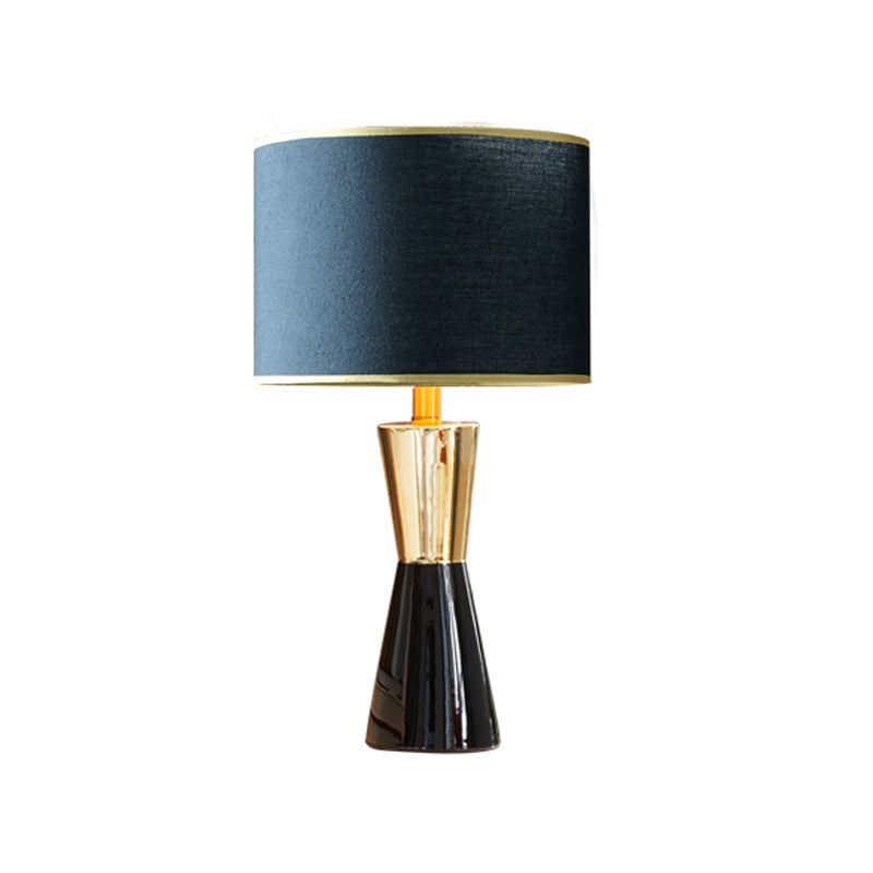 Contemporary 1-Light Table Lamp Cylinder Fabric Table Light for Bedroom