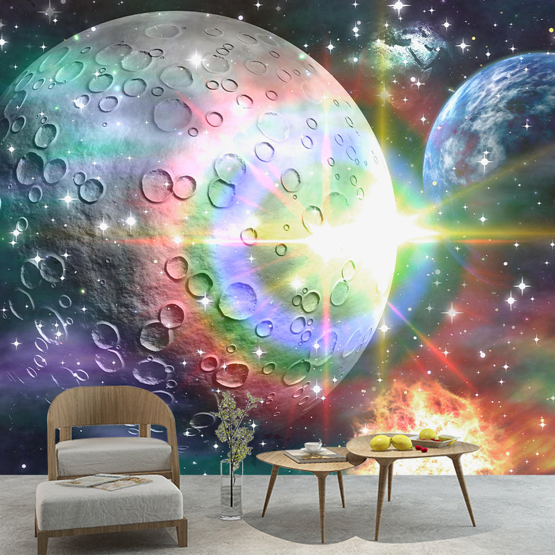 planet Wall Mural Wallpaper Novelty Style Mildew Resistant for Home Decor