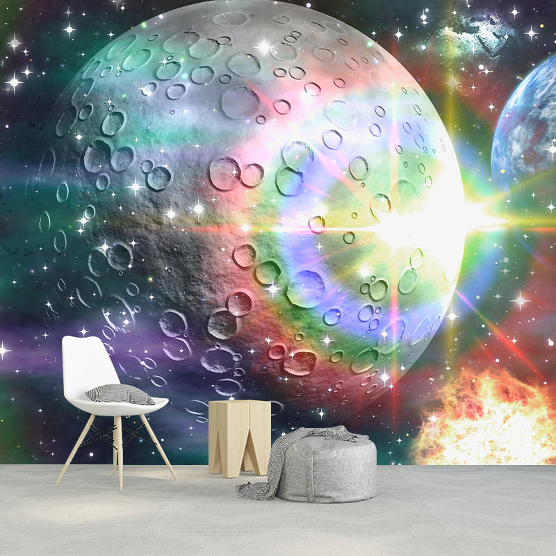 planet Wall Mural Wallpaper Novelty Style Mildew Resistant for Home Decor