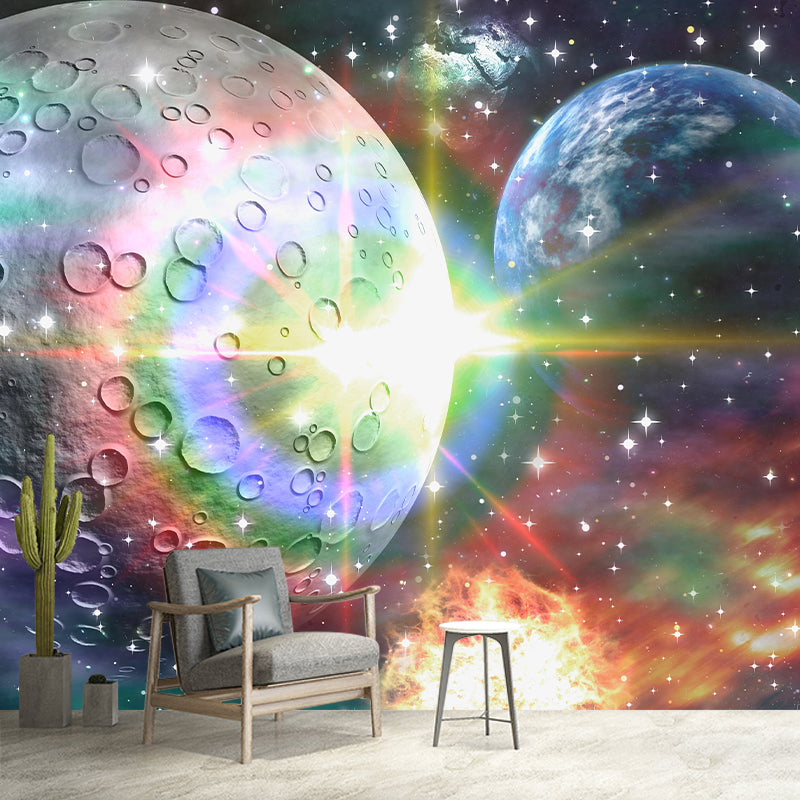 planet Wall Mural Wallpaper Novelty Style Mildew Resistant for Home Decor