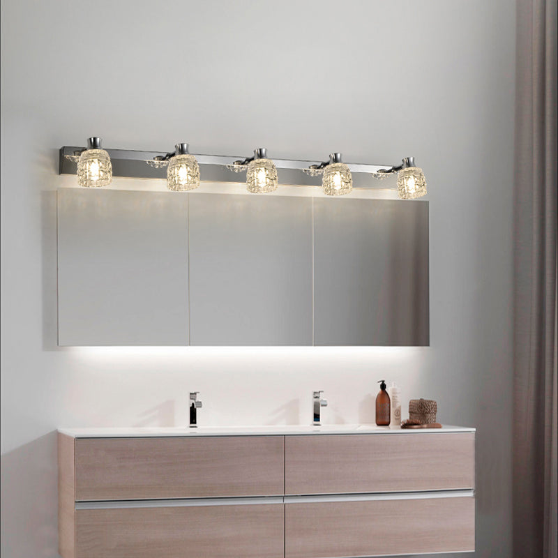 Modern Style Makeup Mirror Light Bathroom Stainless Steel Simple Mirror Lamp Fixture