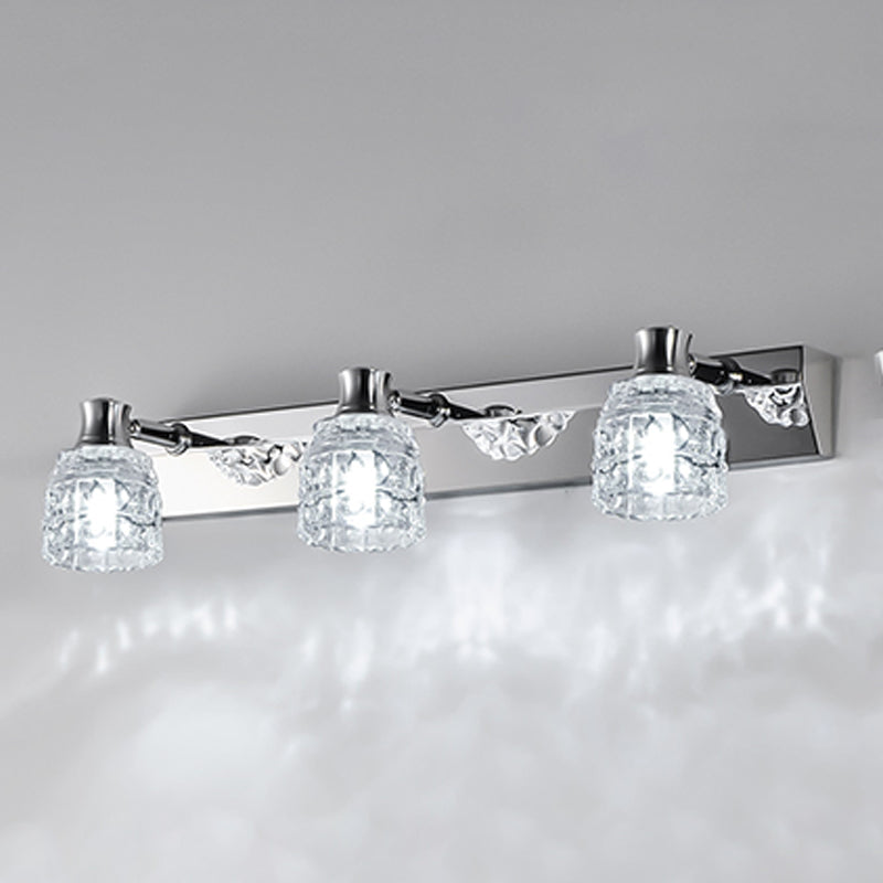 Modern Style Makeup Mirror Light Bathroom Stainless Steel Simple Mirror Lamp Fixture