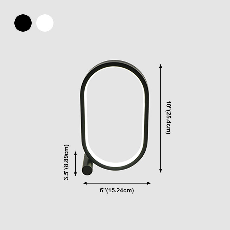 1 leichte ovale Nachttischlampe zeitgenössische Metallnachttischlampen für Schlafzimmer