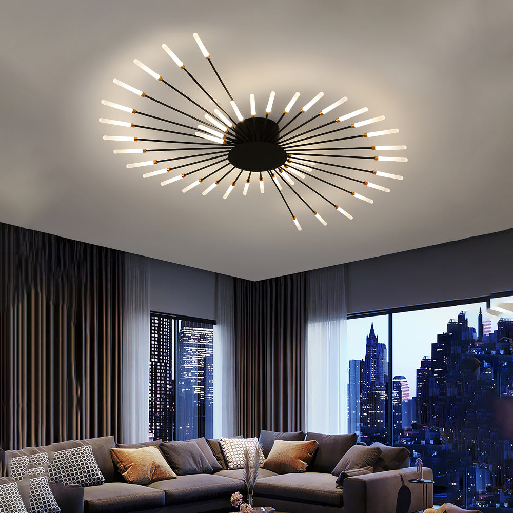 Vuurwerk modern led plafondlicht acryl schaduw spoeling mount licht voor zitkamer