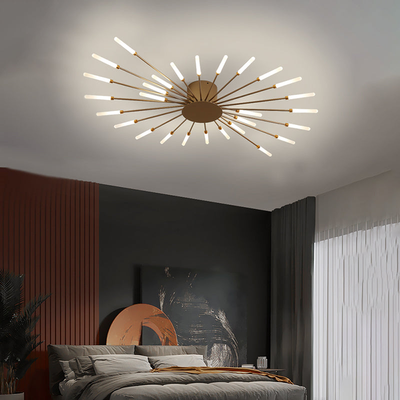 Firefour de plafond LED moderne Light acrylique Shade Flush Mount Light pour le salon