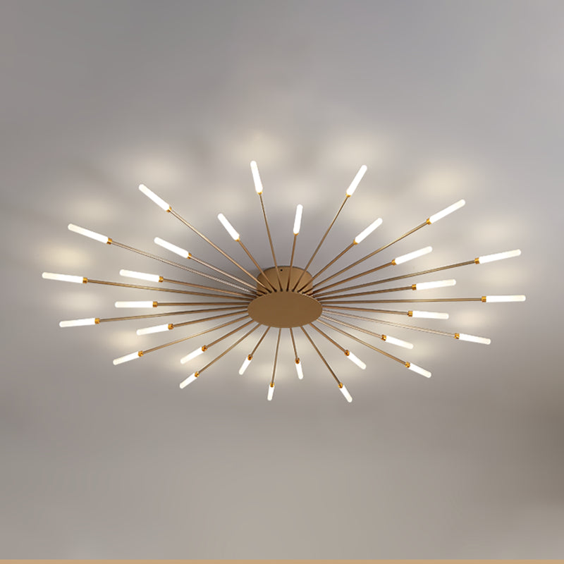 Firefour de plafond LED moderne Light acrylique Shade Flush Mount Light pour le salon