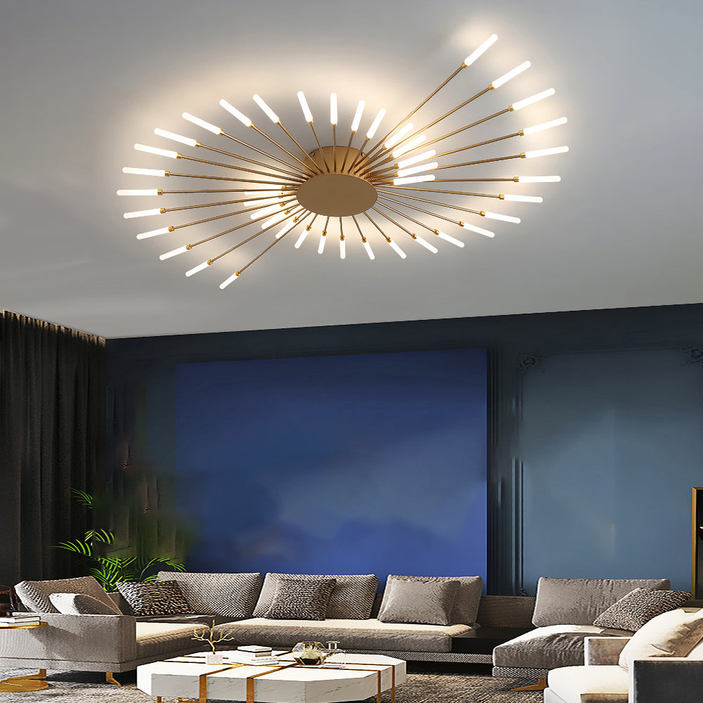 Firefour de plafond LED moderne Light acrylique Shade Flush Mount Light pour le salon