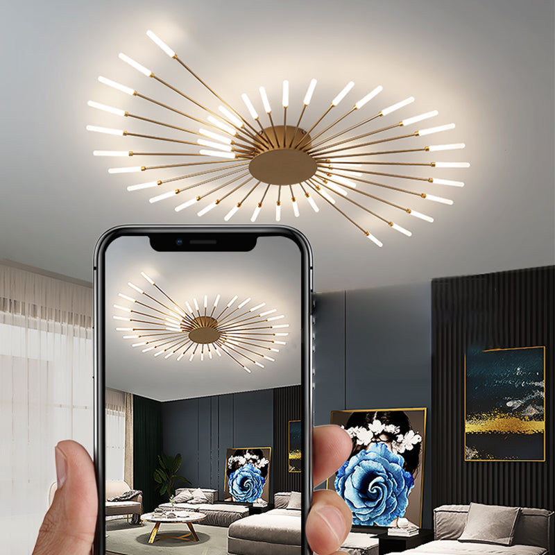 Firework Modern LED Ceiling Light Acrylic Shade  Flush Mount Light for Sitting Room