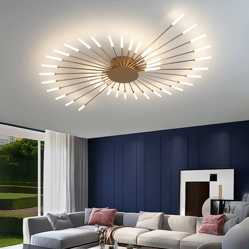 Vuurwerk modern led plafondlicht acryl schaduw spoeling mount licht voor zitkamer