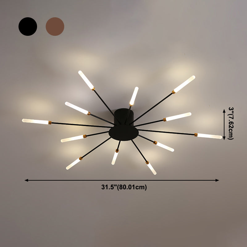 Firefour de plafond LED moderne Light acrylique Shade Flush Mount Light pour le salon