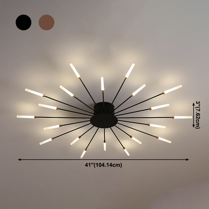 Firefour de plafond LED moderne Light acrylique Shade Flush Mount Light pour le salon