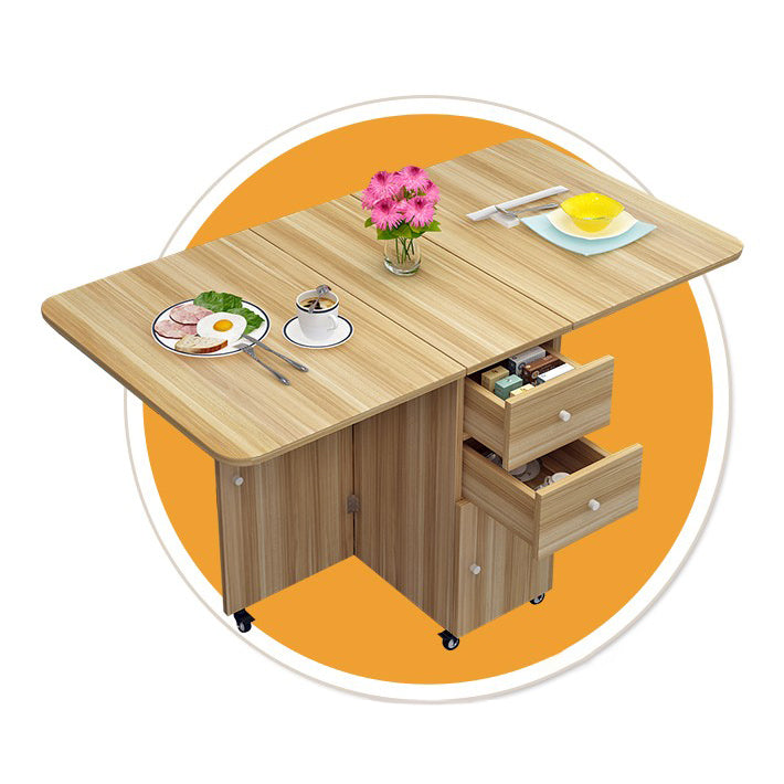 Madera de madera de la mesa moderna de comedor de pedestal con hoja de caída