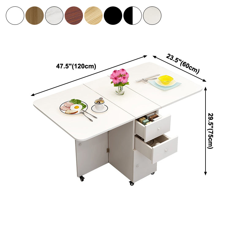 Table à manger piédestal de table moderne du milieu du siècle en bois avec feuille de goutte