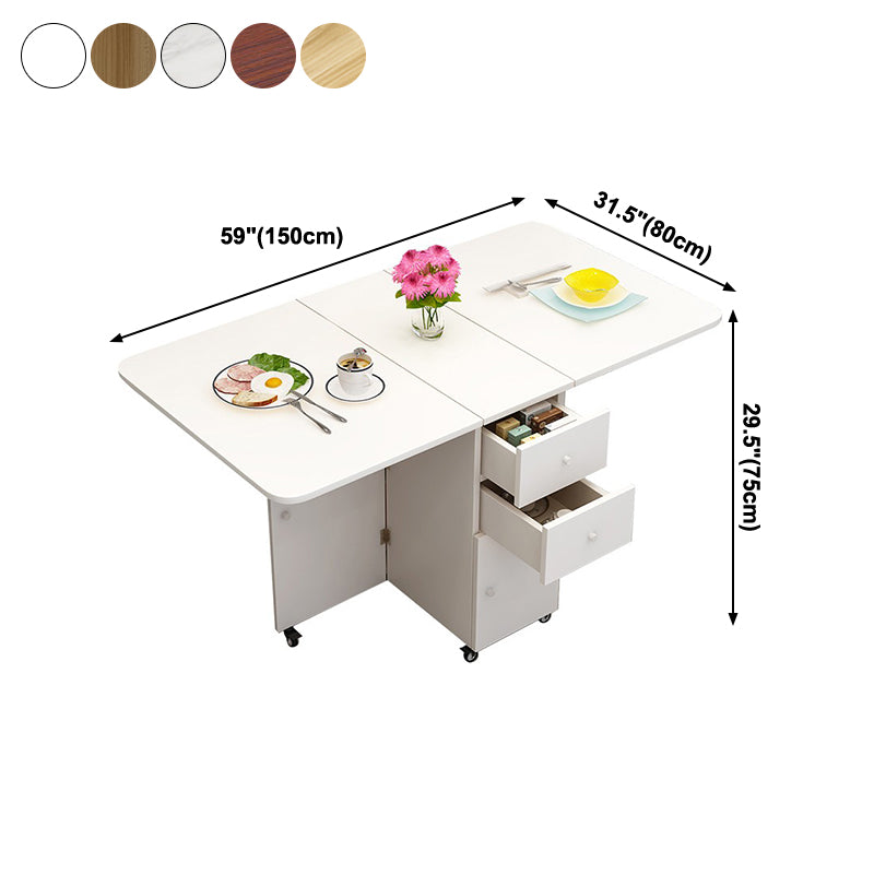 Table à manger piédestal de table moderne du milieu du siècle en bois avec feuille de goutte