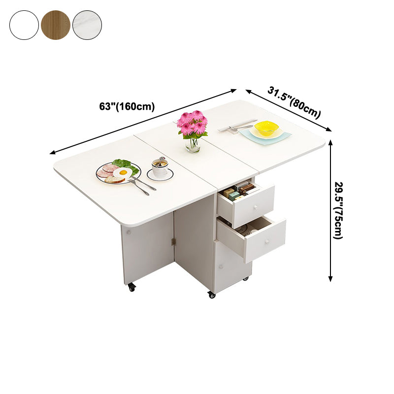 Table à manger piédestal de table moderne du milieu du siècle en bois avec feuille de goutte