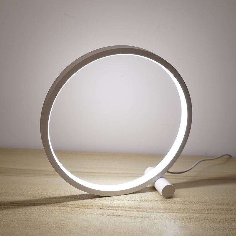 Modern Circle Shape Night Table Lamp Metal 1 Light Nightstand Lamp