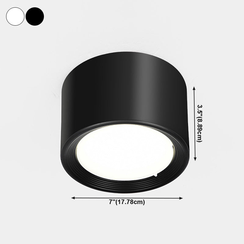 Cylinder Shape LED Ceiling Lamp Modern Iron 1 Light Flush Mount for Corridor Living Room