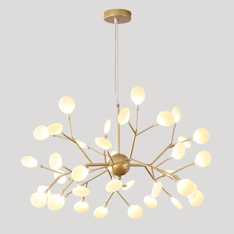 Modern Glowworm Chandelier Light Fixtures Multi-Head Gold Suspension Pendant Lamps